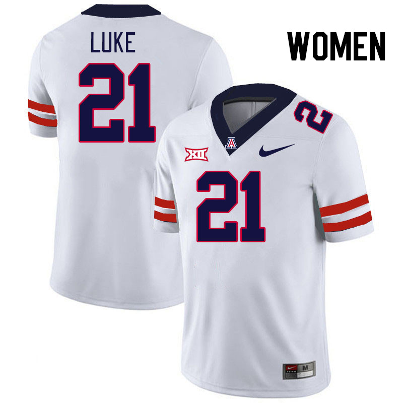 Women #21 Rayshon Luke Arizona Wildcats Big 12 Conference College Football Jerseys Stitched-White